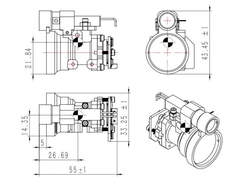 1535nm Eye-safe Laser Rangefinder Module 8km SF-JGC0508X