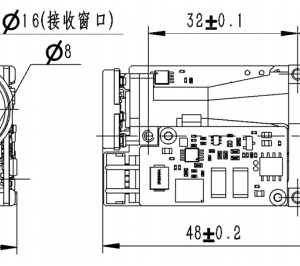 1535nm Eye-safe Laser Rangefinder Module 3km SF-DYC15A