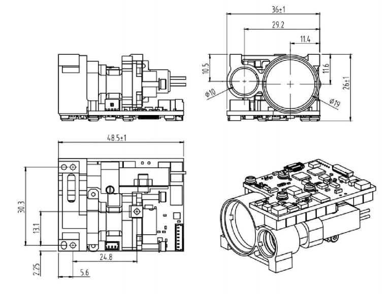 1535nm Eye-safe Laser Rangefinder Module 3km SF-RBC193