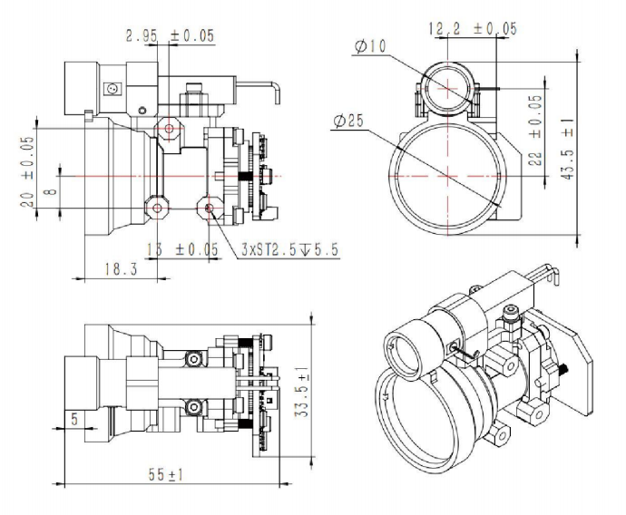 1535nm Eye-safe Laser Rangefinder​ Module 4km SF-RBC254