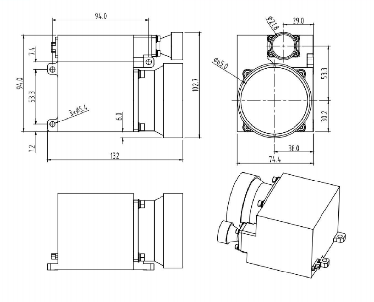 1535nm Eye-safe Laser Rangefinder Module 20km SF-RBC6520