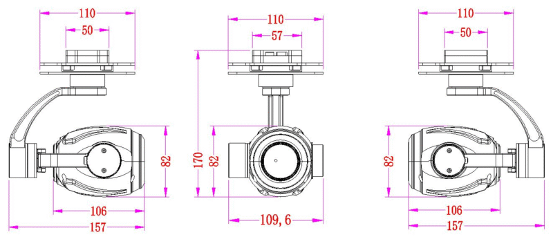20x Optical Zoom + 3-Axis Stabilization 4K Resolution Network IP Drone Gimbal Camera PTZ with AI Tracking SF-TPD20S78